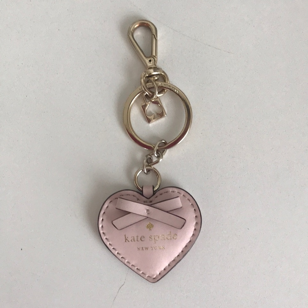 KATE SPADE Leather Heart Keychain